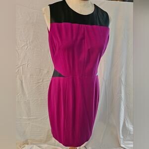 Chic Color Block Sleeveless Sheath Dress - Perfect for Office or Events - Size 8